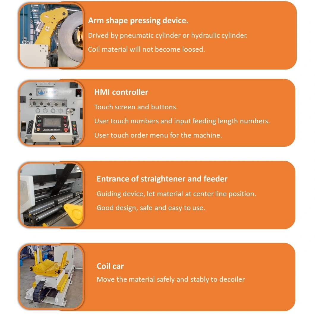 High Efficiency Combined Uncoiler Sraightener Feeder for Punch Press Machine